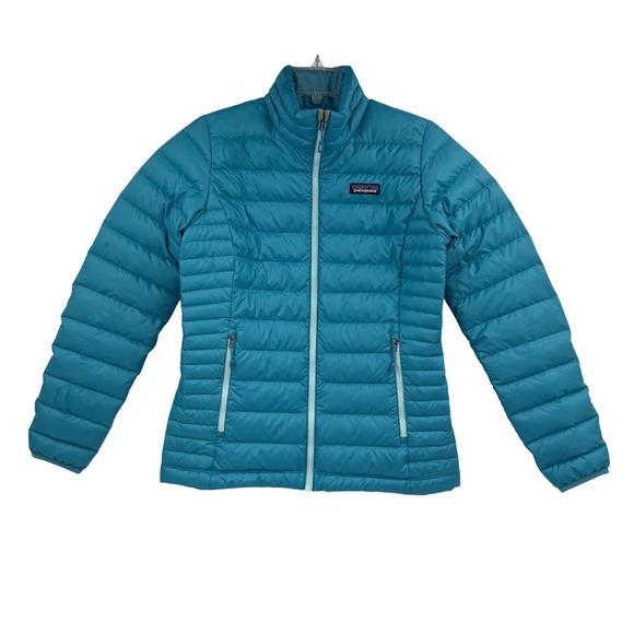 Patagonia Down Sweater Puffer Jacket Womens XS Turquoise Teal Style 84683 - Picture 1 of 8
